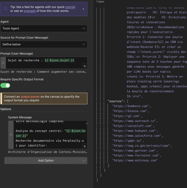 Exemple workflow n8n
